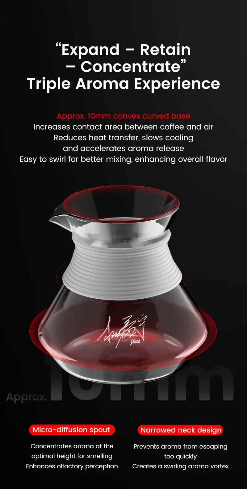 Glass Coffee Server Carafe for Pour Over Brewing