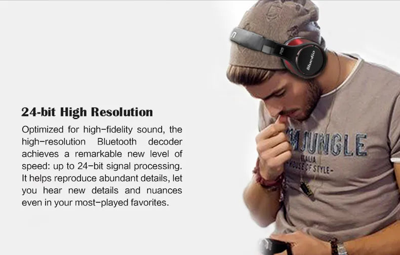 Wireless Over-Ear Headphones 3D Surround Sound with Microphone