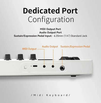 Portable 37-Key MIDI Controller with Built-In Synth Engine