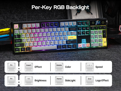 Black Hot-Swap Mechanical Keyboard Wireless, Wired, 10000mAh