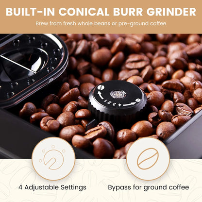 Home Espresso Maker Built-In Milk Tank 7 Varieties
