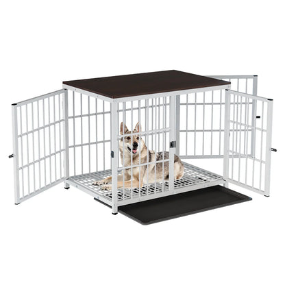 Large Furniture Style Dog Crate White End Table Design