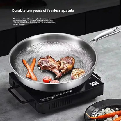 28cm Stainless Steel Flat Bottom Pan Non-Stick for Induction