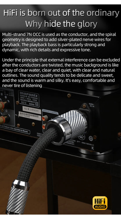 2m Premium HiFi Power Cable Audio Upgrade