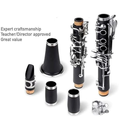 17-Key Bb Clarinet with Hard Shell Case and Cleaning Kit