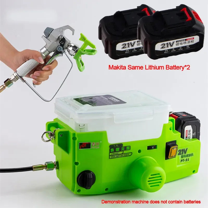 Portable 1.7L Airless Paint Sprayer with 2 Batteries