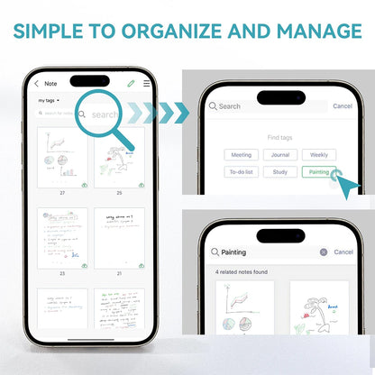 Smart Digital Pen with Bluetooth Sync and Reusable Notebook