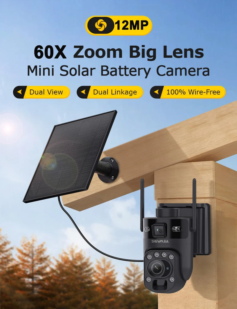 Wireless Solar Camera WiFi Motion Detection Night Vision