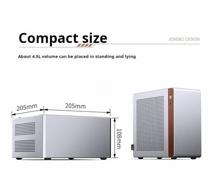 Mini ITX Aluminum PC Case NV10 Silver Chassis