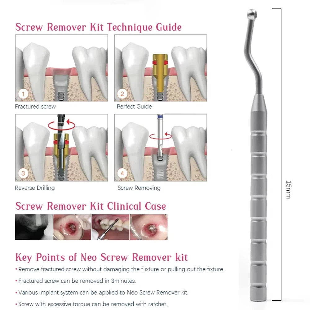 Dental Implant Broken Screw Remover Kit with Surgical Tools