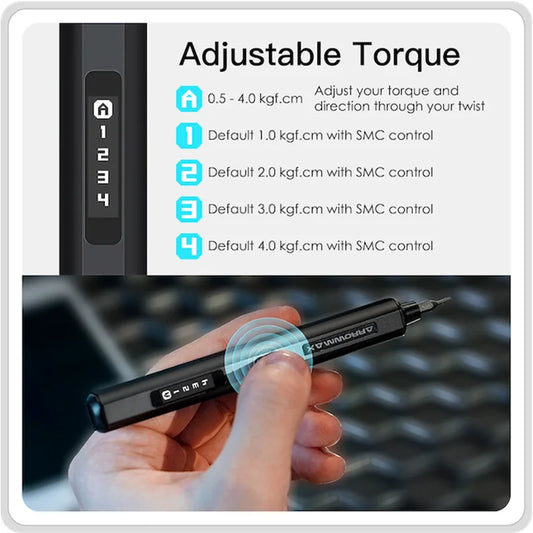 Cordless Precision Electric Screwdriver Set Smart Torque Control Black