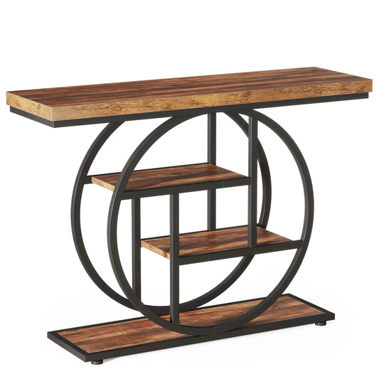 Light Brown Industrial Hallway Console Table