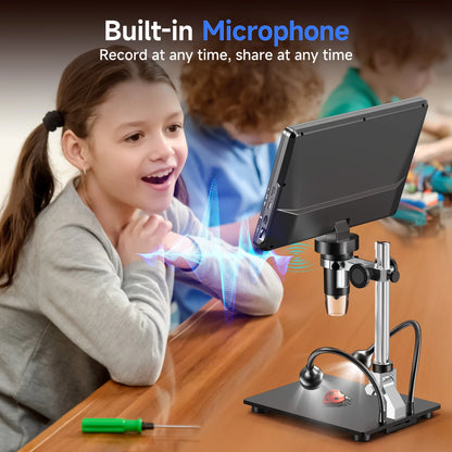10.1in HDMI Digital Microscope 2000X 20MP Electronics Repair