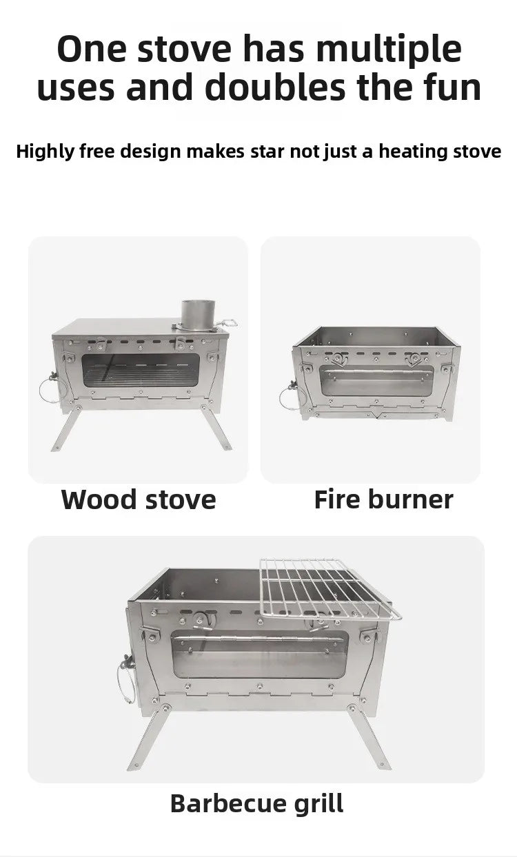 2m Portable Stainless Steel Chimney for Wood Stove