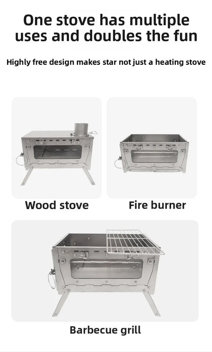 2m Portable Stainless Steel Chimney for Wood Stove