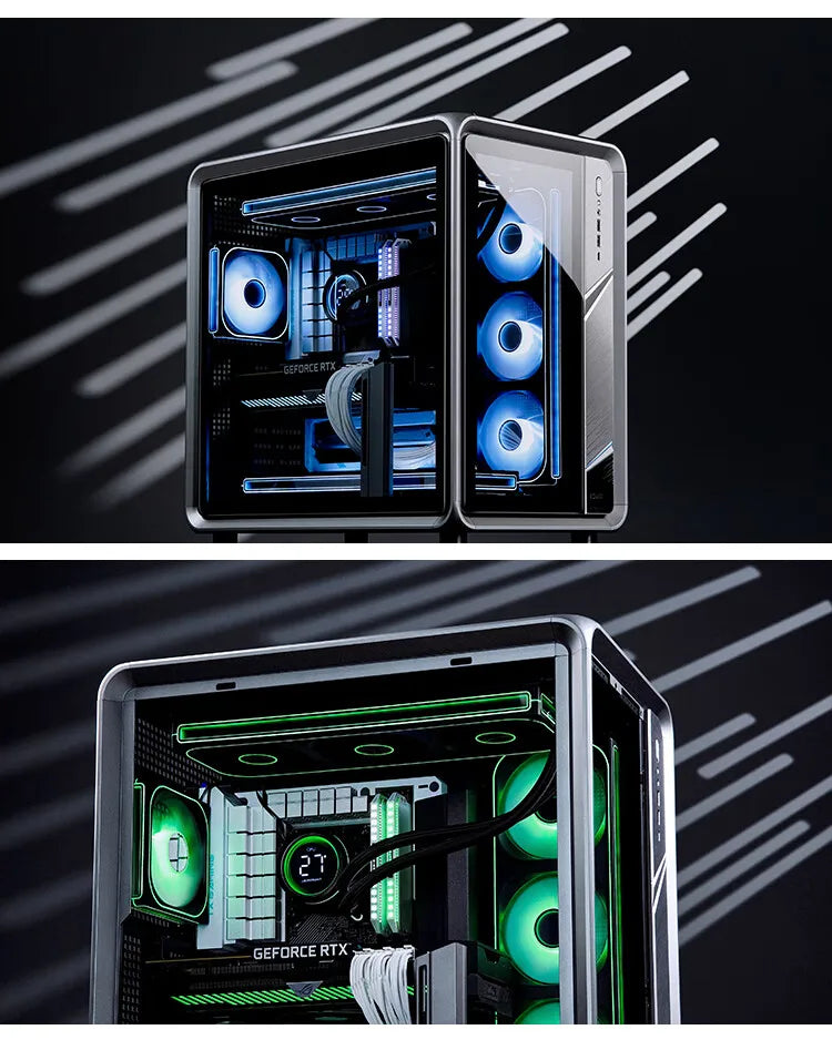 Black 240mm CPU Liquid Cooler with Mirror RGB Fans