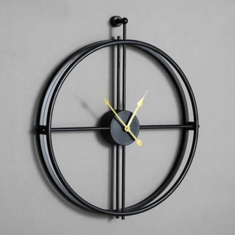 Decorative Wall Clock European Style Black Gold Needle 60cm