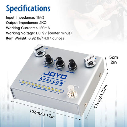 Guitar Compressor Pedal with Ratio Attack Release Controls