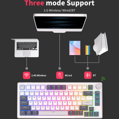 RK H81 Mechanical Keyboard Black Skycyan Switch RGB Wireless