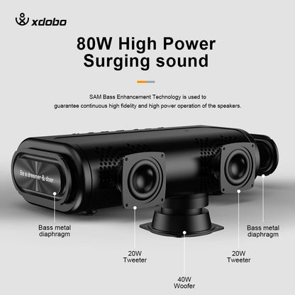 Portable 80W Bluetooth Waterproof Outdoor Speaker with Power Bank