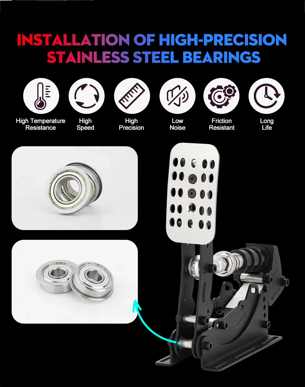 Load Cell Racing Pedals 200kg for PC Simulators