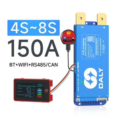 4-8S 150A Li-Ion BMS Active Balance LCD