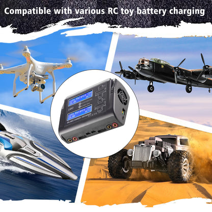 10A Lipo LiFe LiHV Battery Charger Dual Output