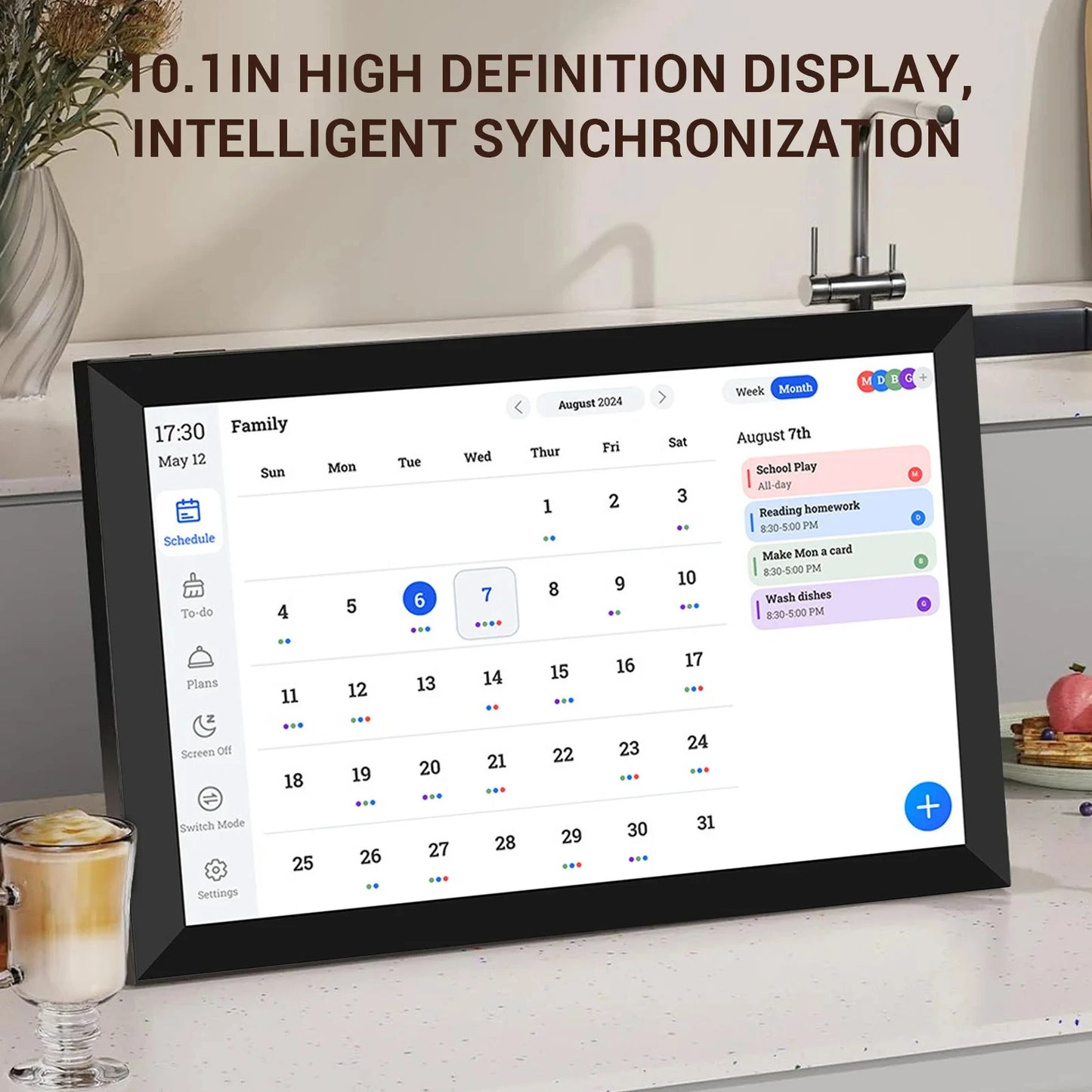 10.1 Inch Smart Digital Family Calendar Touchscreen Display