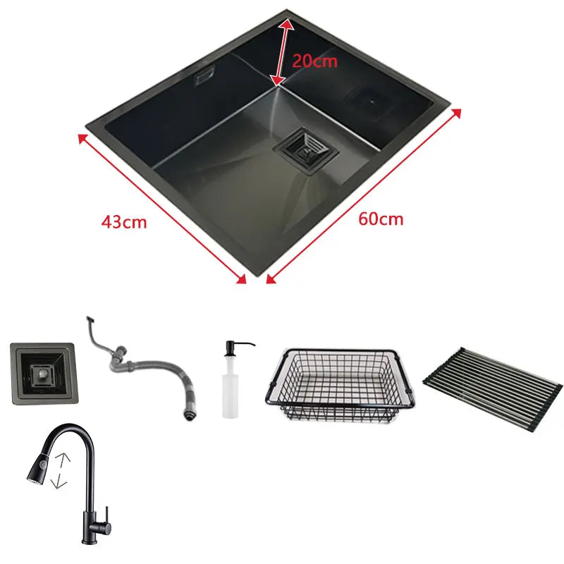 60x43 Stainless Steel Kitchen Sink Undermount