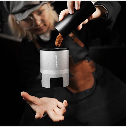 Stainless Steel 58mm Coffee Grounds Shaker Funnel Silver