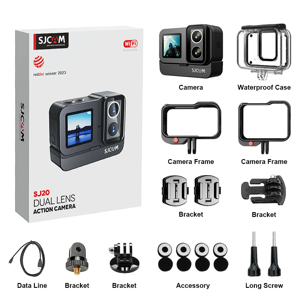 4K Dual Lens Waterproof Action Camera with 32GB Card