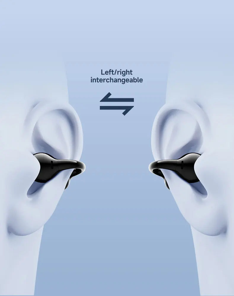 Black Open-Ear Earphones with Multipoint & Long Battery