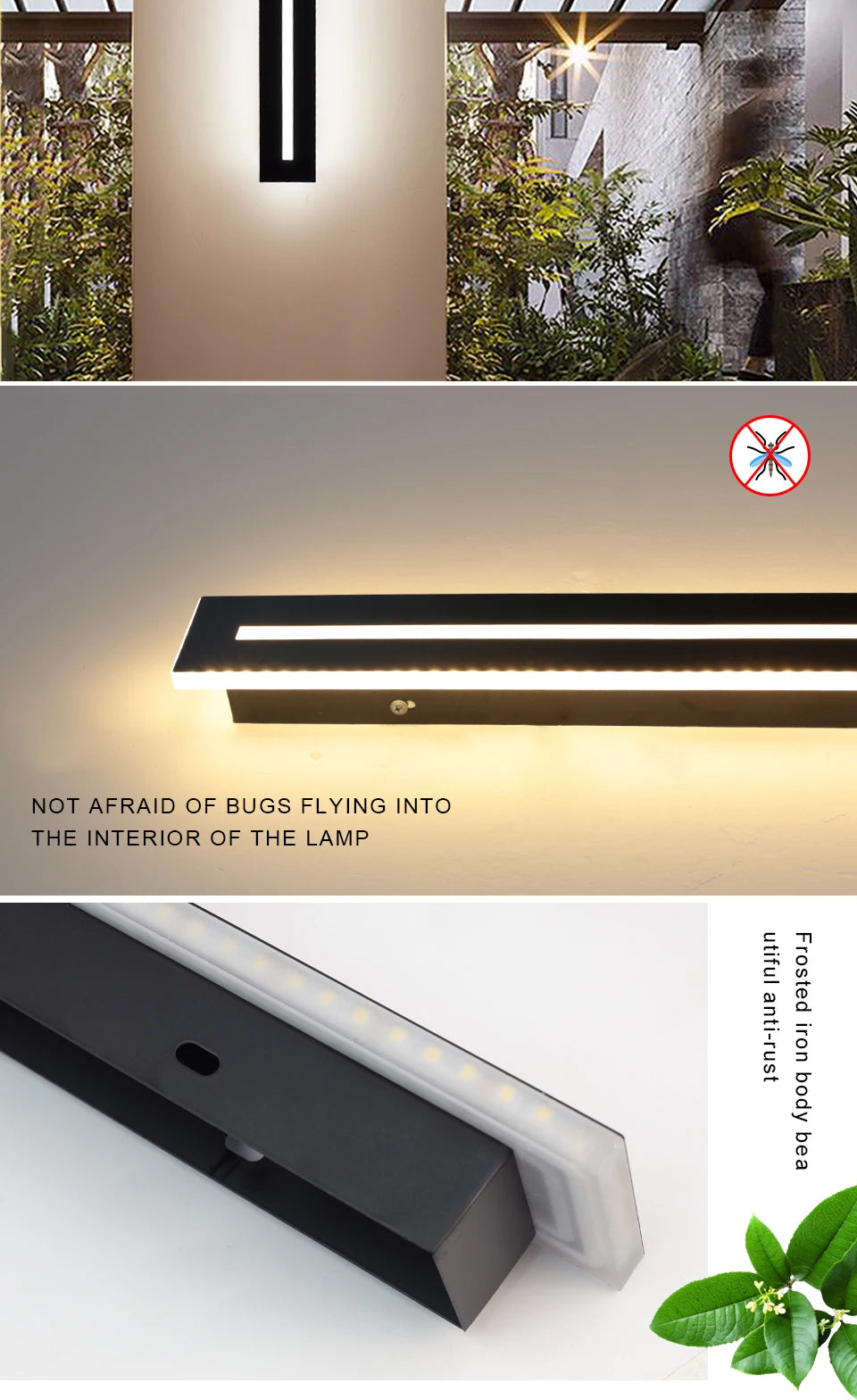 Cold White 120 cm LED Wall Sconce Outdoor 48 W Waterproof