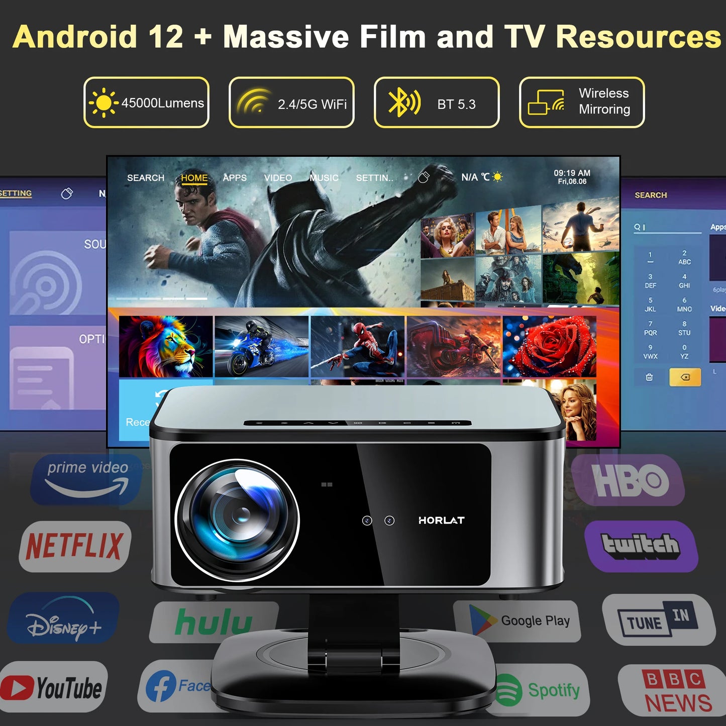 T10PRO 128G 4K UHD Laser Projector with Android Smart