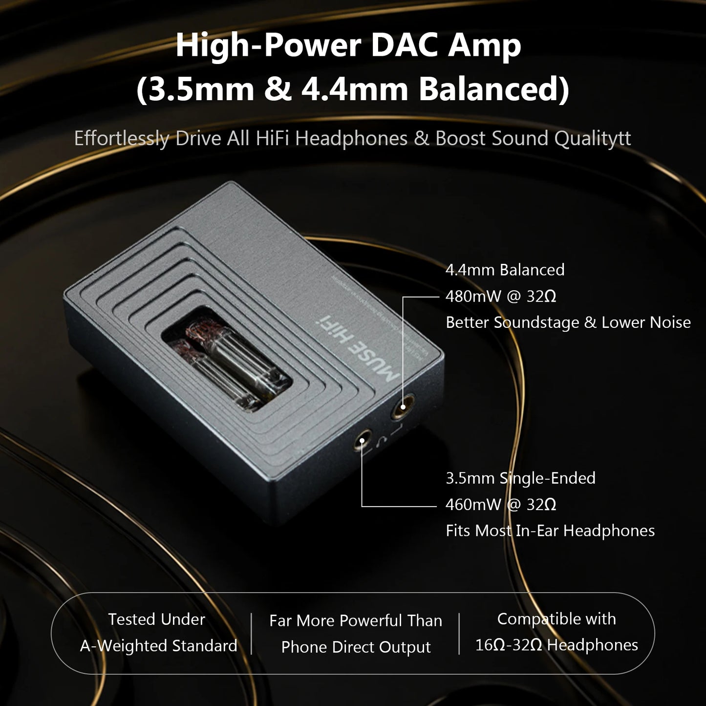 Portable USB-C Tube DAC AMP Headphone Amplifier