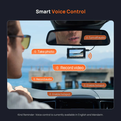 4K UHD Dash Cam GPS Voice Control