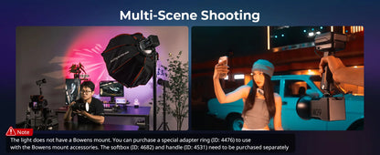 Portable RGB Video Light with APP Control and Colour Filters