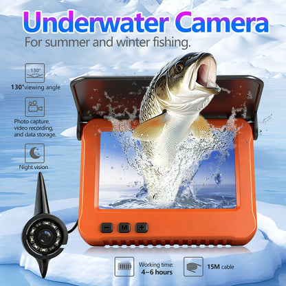 4.3 Inch Underwater Fishing Camera 15m Cable Video Recorder