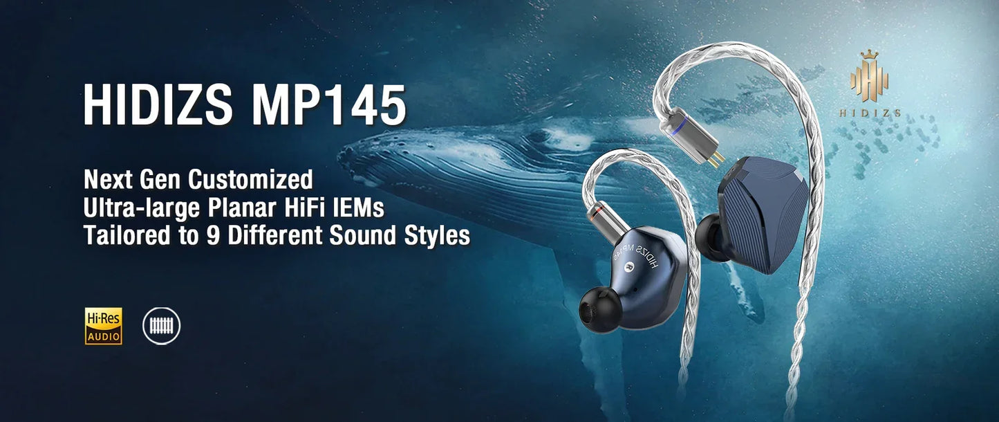 Silver 4.4mm Planar HiFi In-Ear Music Earbuds