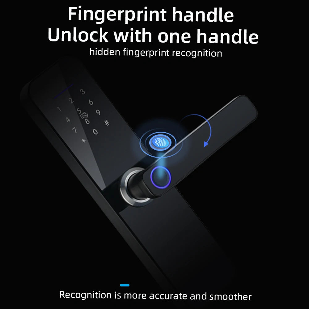 Smart Door Lock Tuya WiFi Fingerprint Password App Keyless Entry