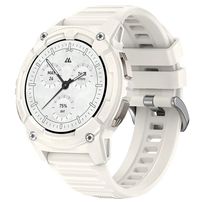 White Digital Smartwatch with Altimeter & Compass