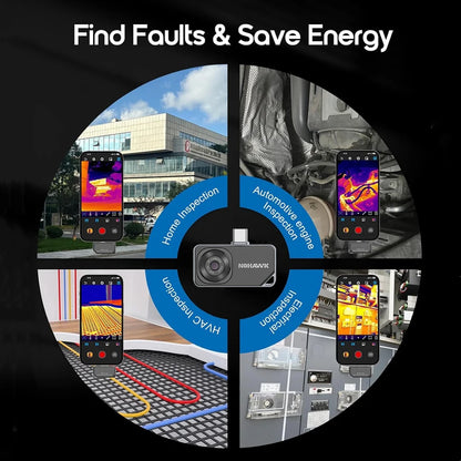 Portable 256×192 Thermal Camera for HVAC Auto Home Repairs