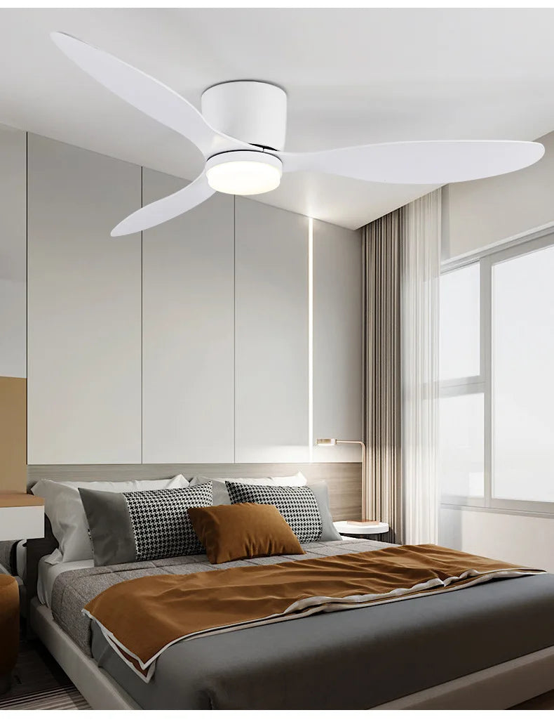 Low Profile Smart Ceiling Fan Light with Remote Nordic Style