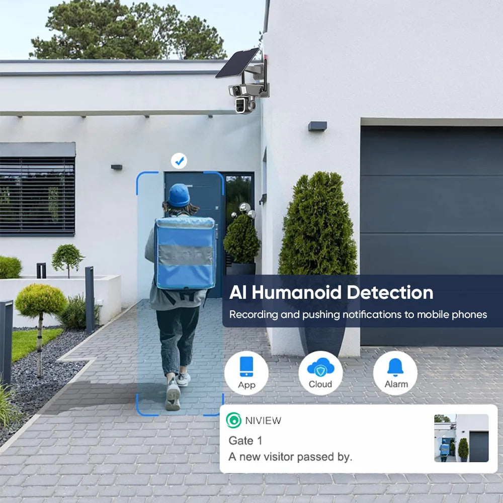 Multi Lens 6K 4G WiFi Solar Security Camera 32GB