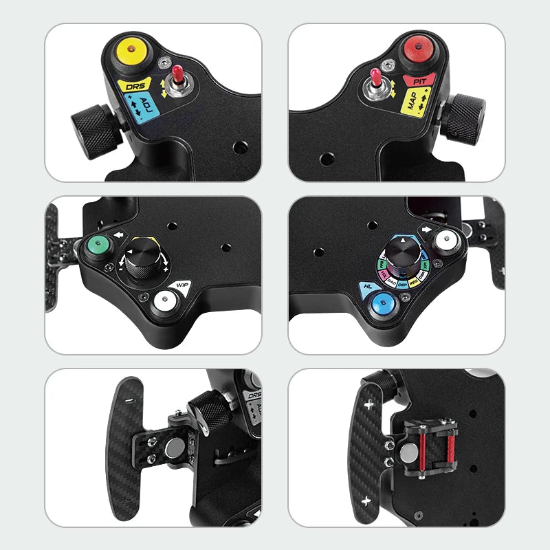 CNC Aluminum Sim Racing Wheel Hub with LED Buttons