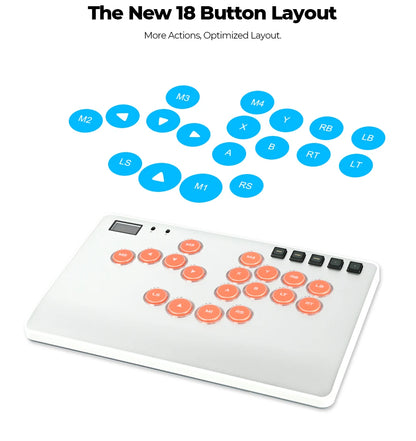 Portable Leverless Arcade Controller Magnetic CNC Silver