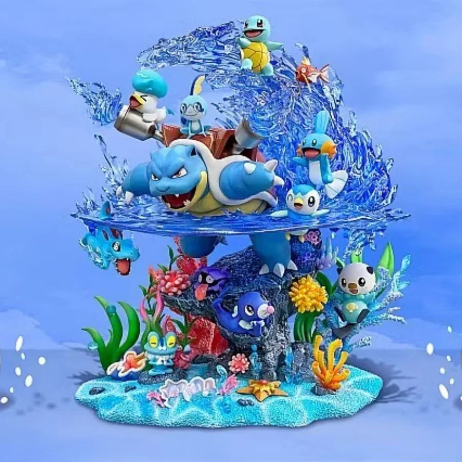 Ocean Blastoise Collectible Figure Statue Anime Battle Display Model