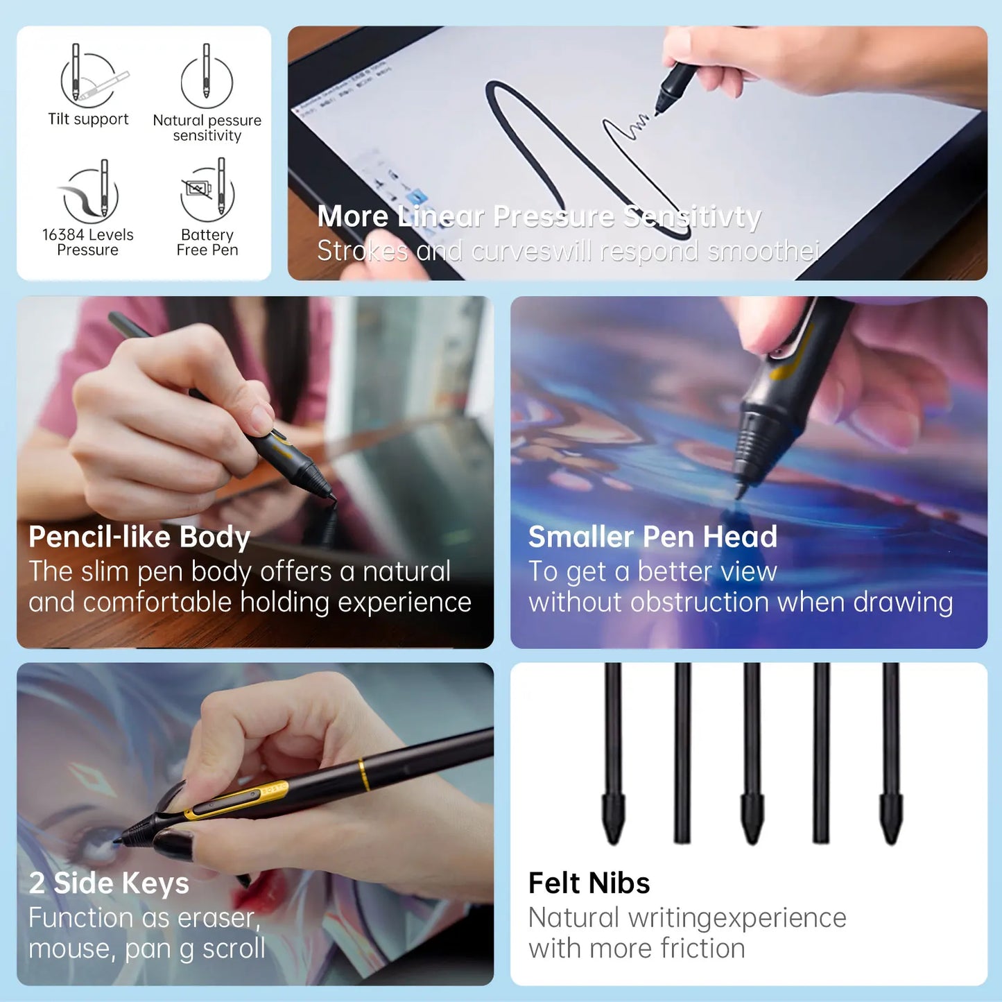 Portable 10.1" Graphics Drawing Tablet with Touch Display
