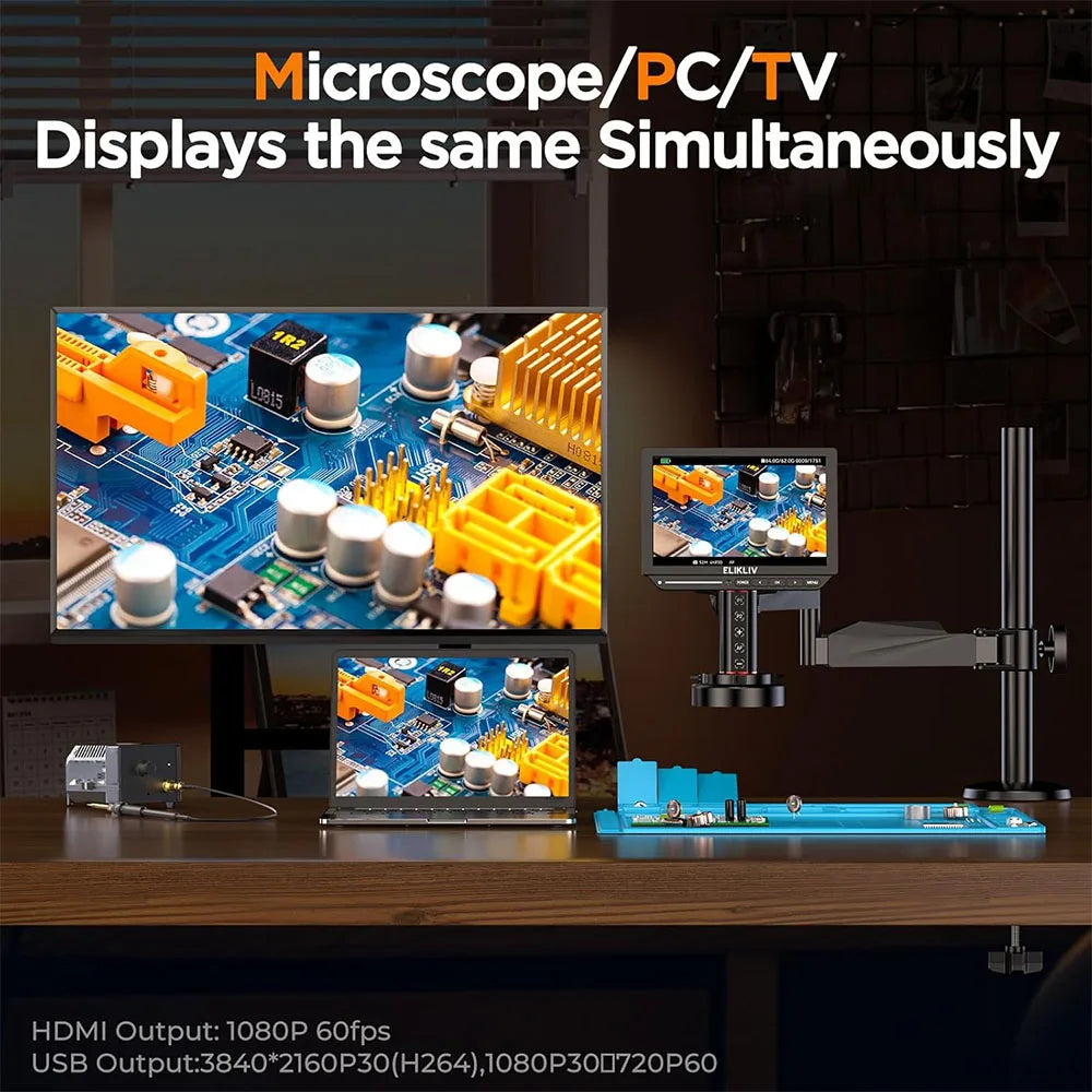 10.1 4K HDMI Autofocus Soldering Microscope 2000X