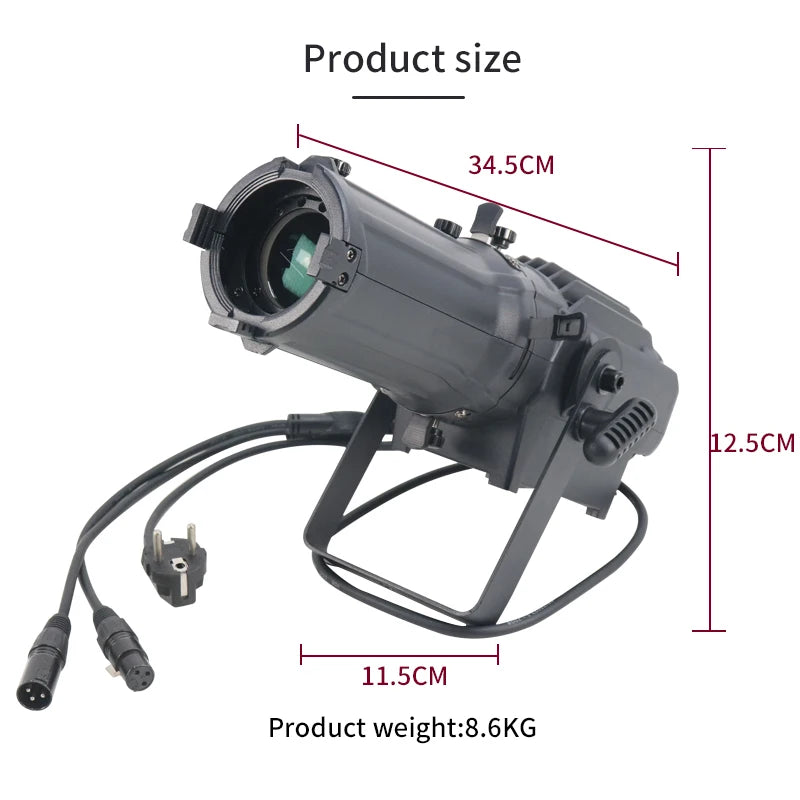 2-in-1 100W LED Profile Spotlight with DMX and Gobo